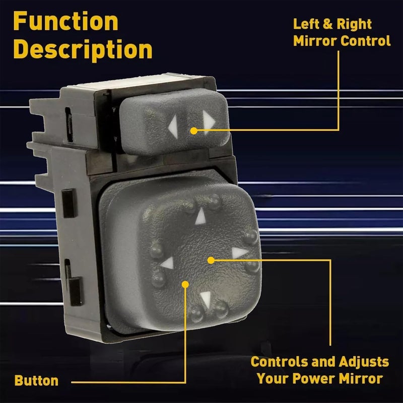 Fabelhpart 901-126 Power Mirror Control Switch Compatible with Chevy Blazer S10 1998-2005 Compatible with GMC Jimmy Sonoma 1998-2004 Compatible with Oldsmobile Bravada 1998-2001 Replaces# 19259976 - Image 4